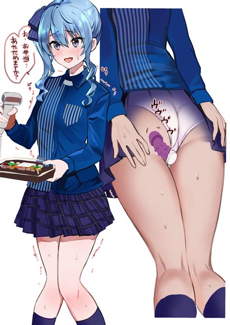 Rule 34 D Ass Bento Blue Eyes Blue Hair Blue Ribbon Blue Shirt Blush