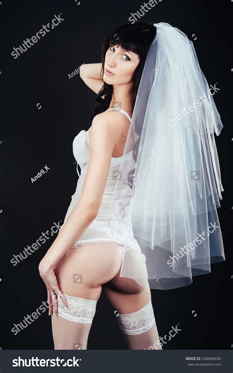 Sexy Beautiful Nude Bride Veil White Stock Photo Shutterstock