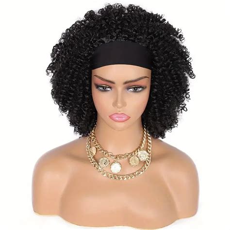 Afro Short Hair Knot Curly Headband Wig Glueless Beginner {region Name}