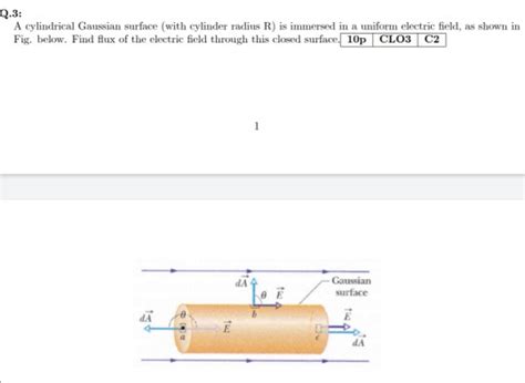 Solved A cylindrical Gaussian surface (with cylinder radius | Chegg.com