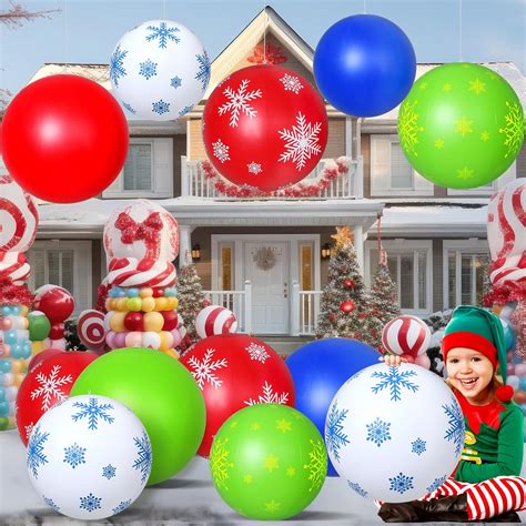 Jetec 12 Pcs Giant Inflatable Christmas Ball Inflatable Christmas