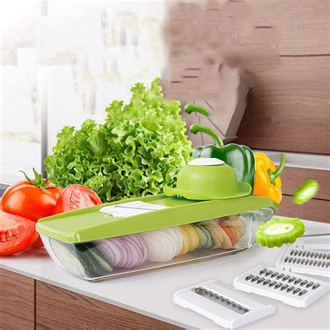 9 in 1 Mandolin Vegetable Food Slicer Julienne and Container - Peel Cut ...