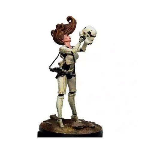 124 75mm Resin Model Kit Beautiful Girl Stormtrooper Star Wars Unpain