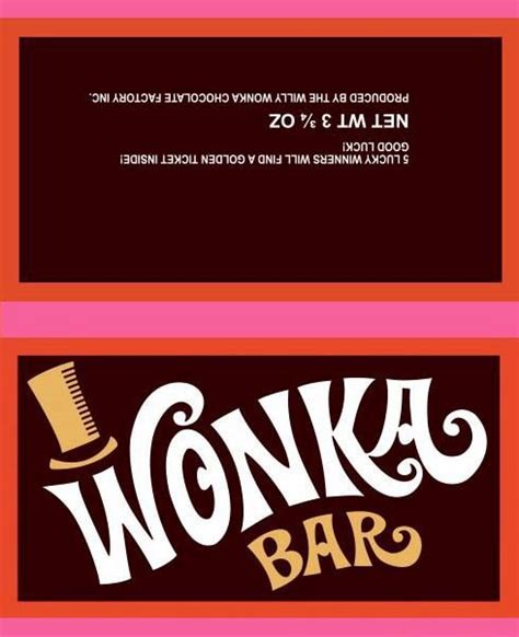 The Outside Of The Wonka Bar Invitation I Printed On A Sheet Of A