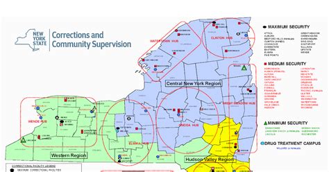 Nys Correctional Facilities Map Map Of South America