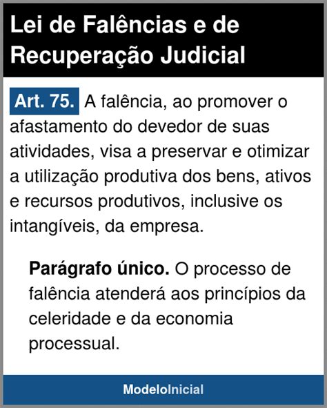 Artigo 75 Lei de Falências e de Recuperação Judicial 2005