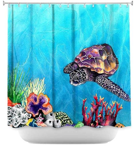 Shower Curtain Artistic Sea Turtle Modern Shower Curtains By