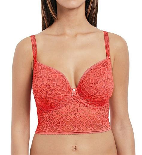 Freya Coral Soiree Lace Longline Underwire Bralette Uk Ddd Bras