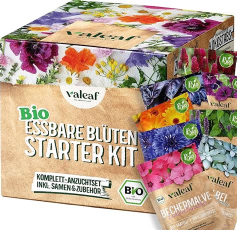 Valeaf Bio Essbare Bl Ten Starter Set I Anzuchtset Mit Essbare Blumen