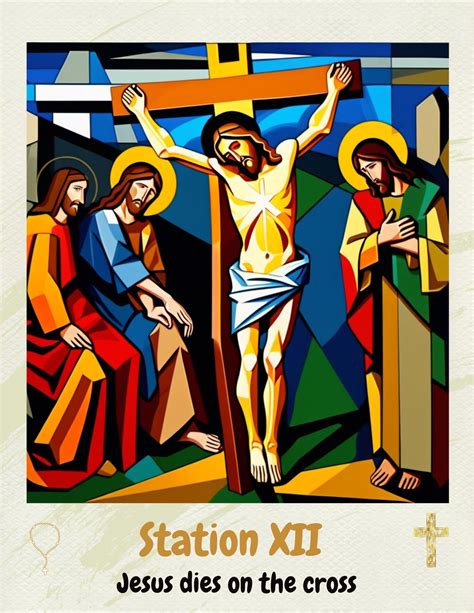 Stations Of The Cross 8 5 X11 Catholic Picture Print Cubism Art