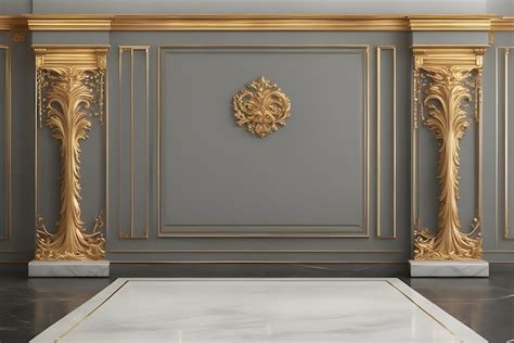 Premium AI Image Golden Molding Rich Wooden