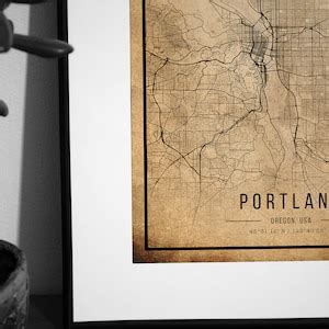 Portland Vintage Map Poster, Portland Old Map, Grunge Portland Map ...