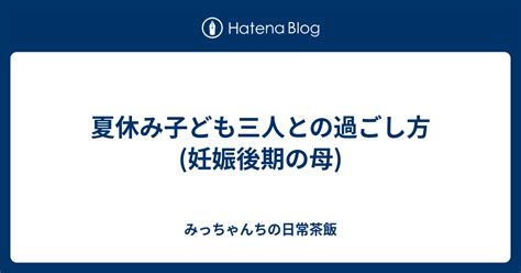 夏休み子ども三人との過ごし方 妊娠後期の母 みっちゃんちの日常茶飯