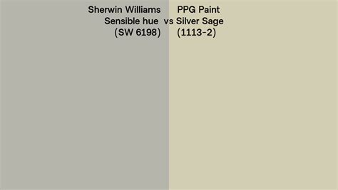 Sherwin Williams Sensible Hue Sw 6198 Vs Ppg Paint Silver Sage 1113