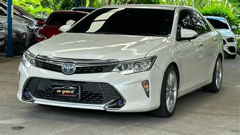 รถเขาใหมรววคมร2015 CAMRY ไฮบรด 2 5HV PREMIUM ทอปสด สขาว รถเกง