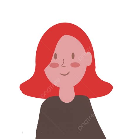 Red Hair Women Flat Art Women Female Png Transparent Clipart Image