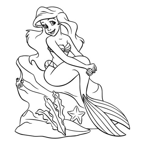 Раскраска Русалочка распечатать или скачать