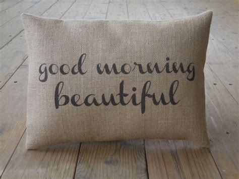 Hello Handsome Good Morning Beautiful Burlap Pillows Set