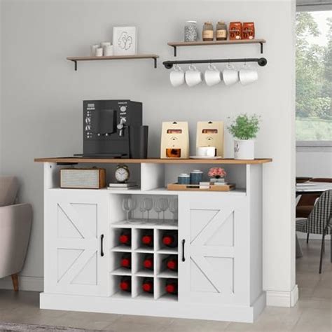 Amazon Dwvo Farmhouse Bar Cabinet With Storage Sideboard