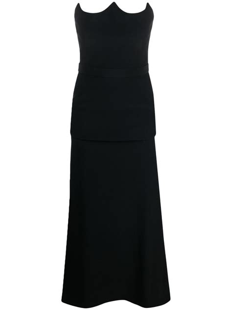 Alexander Mcqueen Peak Corset Crepe Dress Black Farfetch