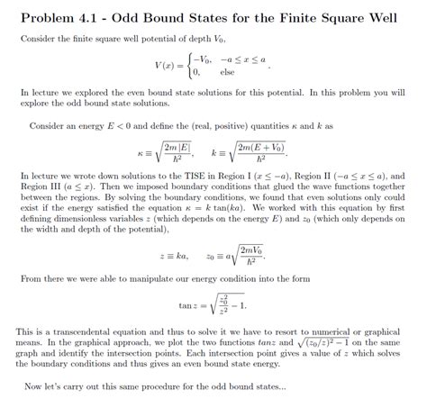 Solved Problem Odd Bound States For The Finite Square Chegg