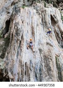 Mountaineer Climbing Sohodol Gorges Rocky Slopes Stock Photo 474459121