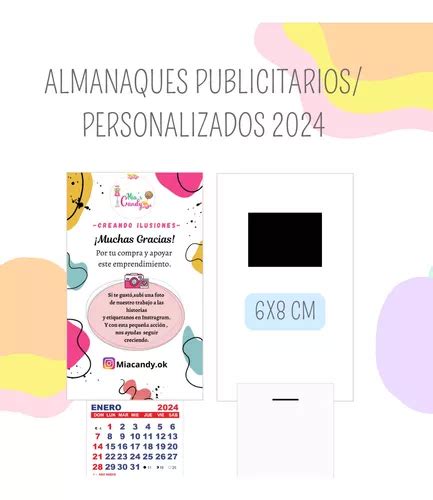 Almanaques 2024 Con Iman Y Mignon Personalizados 100u Envío gratis