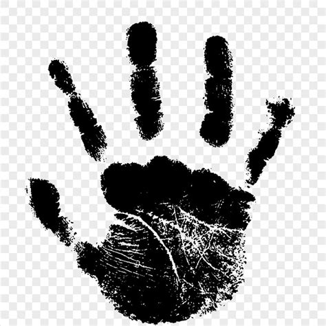 HD Black Stop Handprint Sign PNG | Citypng