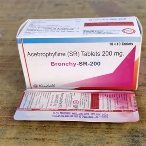 Bronchy SR 200 Acebrophylline SR 200 Mg Tablets Packaging Size 10 X