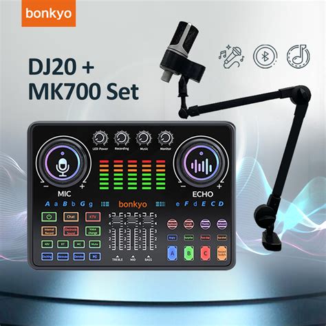 Jual Bonkyo Sound Card DJ20 Mikrofon MK700 48V HiFi Perekaman