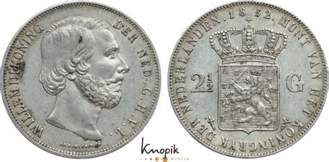 Niederlande Königreich 2 1 2 Gulden 1852 Wilhelm III 1849 1890 sehr