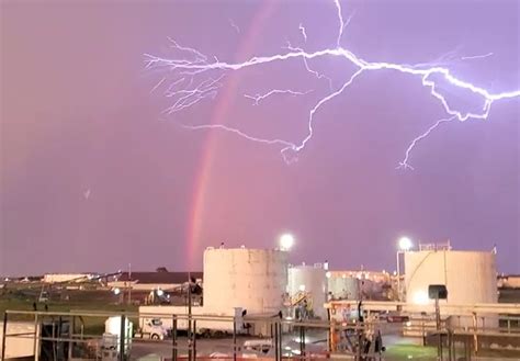 Watch Lightning Strike a Double Rainbow During Midwest Storm