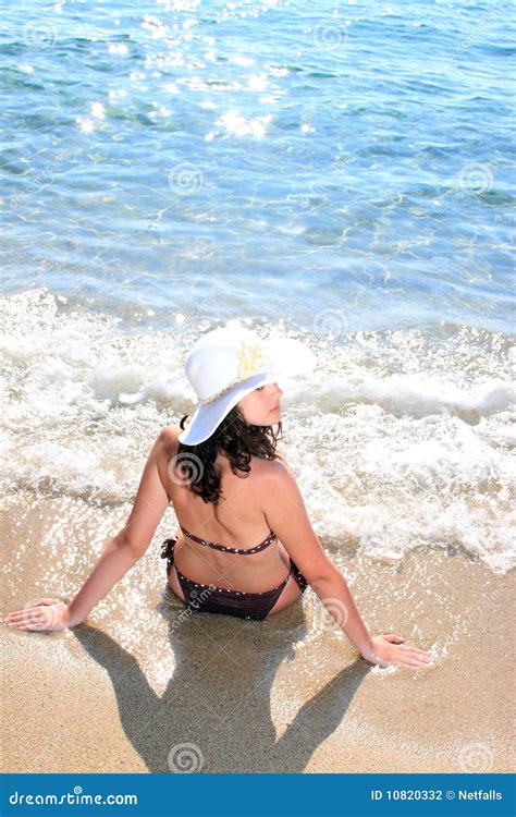 Tanned Woman In Bikini In The Sea Stock Photo Image Of Outdoor