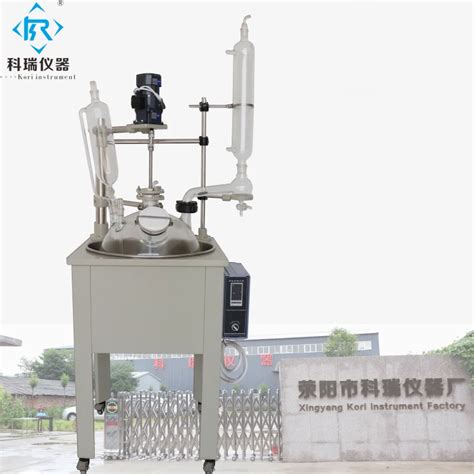 30l Laboratory Equipment Single Lined Vacuum Glass Reactor With High Borosilicate Gg3 3 With