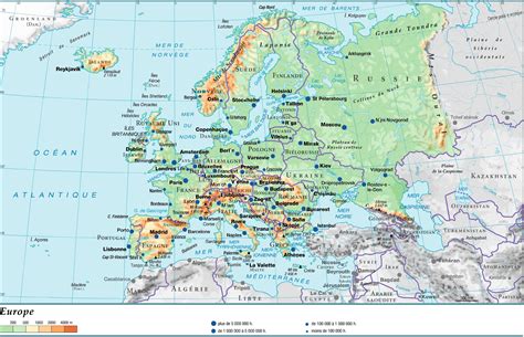 Carte De Leurope Cartes Reliefs Villes Pays Euro Ue Vierge