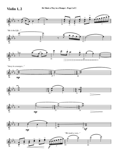 He Made A Way In A Manger Choral Anthem Satb Violin Sheet Music Pdf Word Music Choral Arr