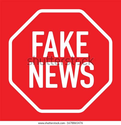 Stop Fake News Sign Disinformation Media Stock Vector Royalty Free