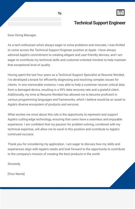 14 Technical Support Engineer Cover Letter Examples Plus Recruiter