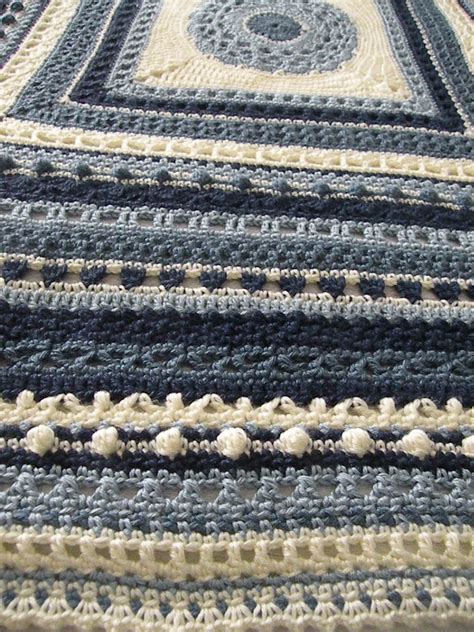 Crochet Stitch Sampler Afghan Heirloom Shades Of Blue By Sewitnona