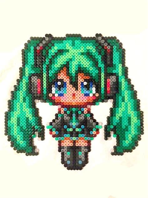 Hama Chibi Miku Hatsune By Nakiroe On Deviantart Hama Beads