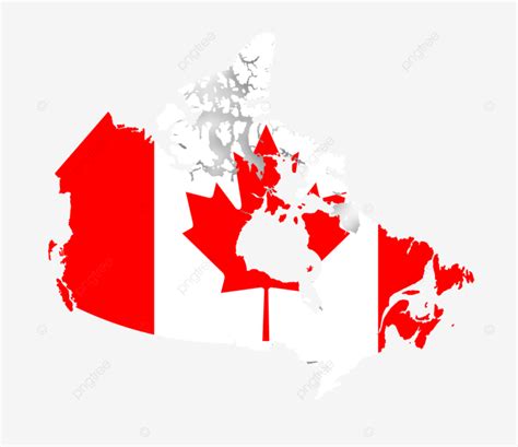 Mapa De Canadá Con La Bandera Dentro De Nueva Escocia Nuevo Brunswick