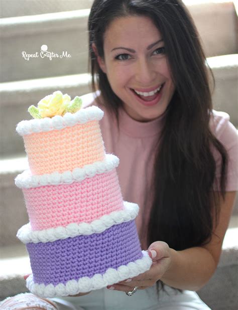 Crochet Birthday Cake Repeat Crafter Me