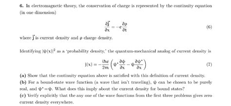 Solved 6 In Electromagnetic Theory The Conservation Of