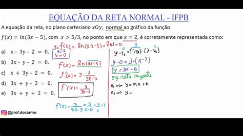 IFPB Equação da Reta Normal ao Gráfico YouTube