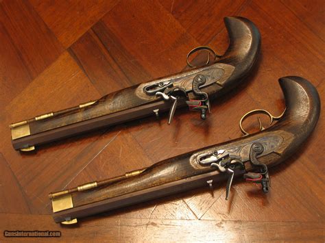 1800 Replica Antique American .50 cal. Flintlock Dueling Pistol Cased Set