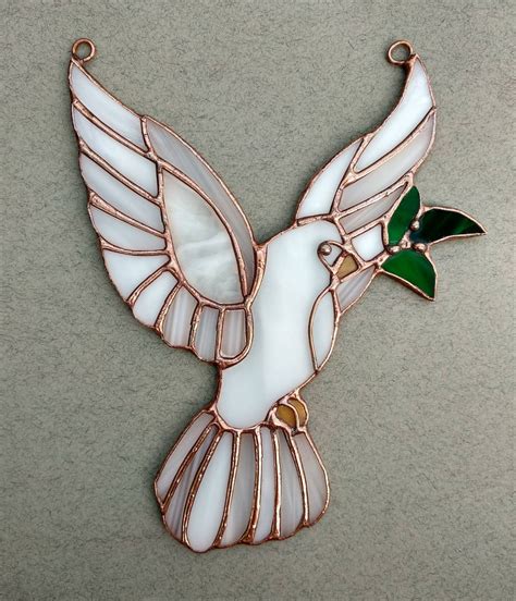 Stained Glass Ornament Dove Of Peace Eucharist Dove Patterns Etsy