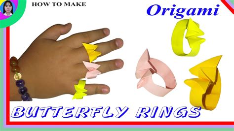 How To Make Paper Butterfly Ring Origami Ring Butterfly Youtube