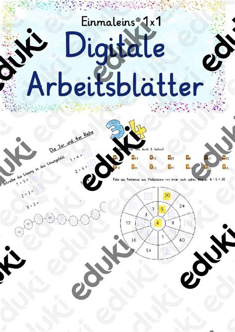 Digitale Arbeitsbl Tter Zum Einmaleins Ben Artofit