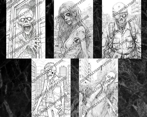 Zombie Apocalypse, Coloring Pages Adult, Coloring Grayscale, Coloring ...