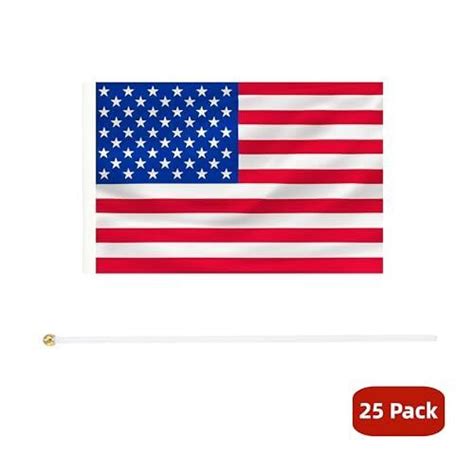 America Usa Small Mini Flags 25 Pack Hand Held American Us Stick Flags